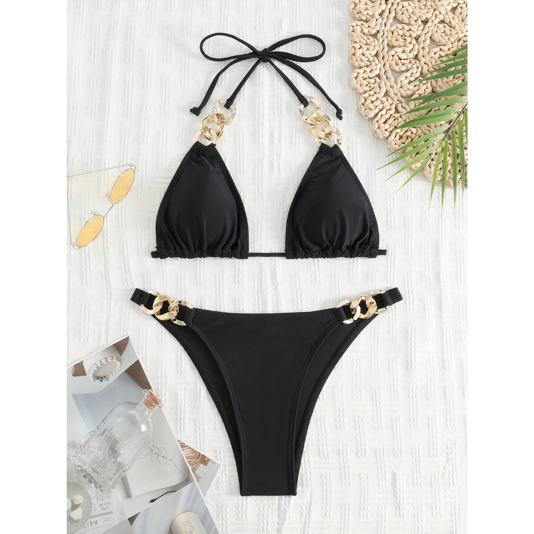 Golden Glamour Triangle Bikini